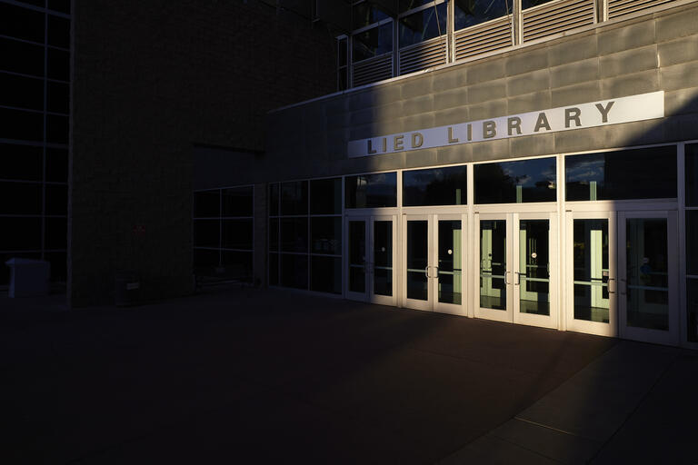 entrance to library